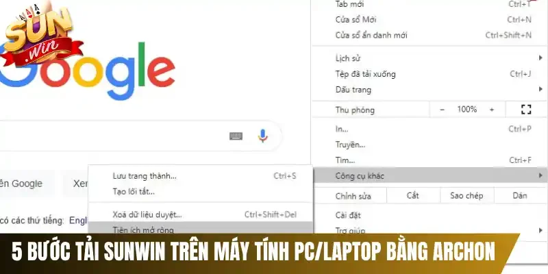 5 Bước tải Sunwin trên máy tính PC/Laptop bằng ARChon